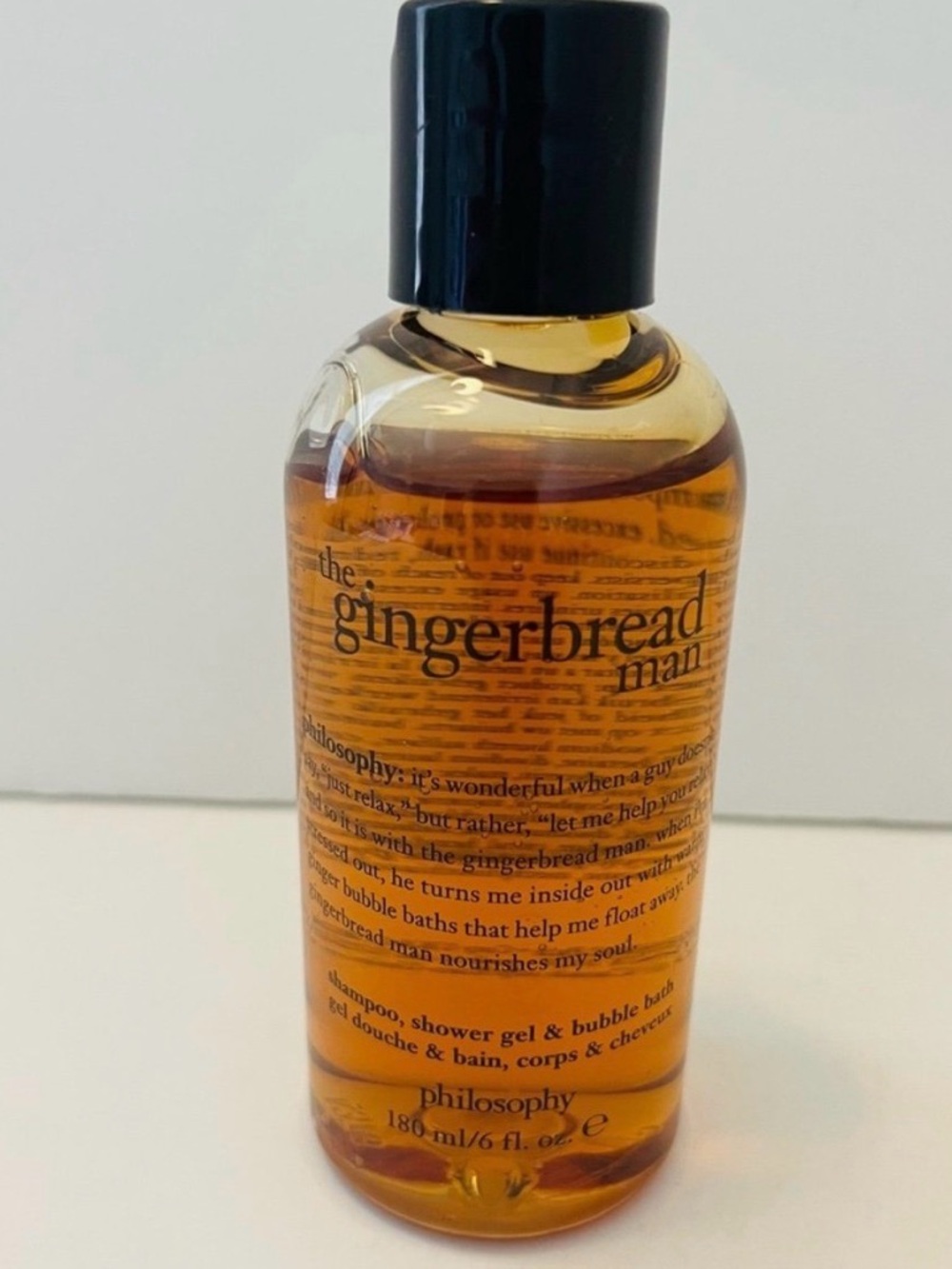Philosophy The Gingerbread Man Shampoo Shower Gel Bubble Bath 6 fl oz Size